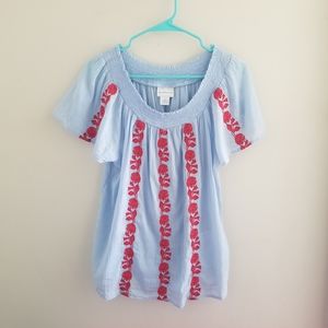 Blouse W/ Embroidered Detailing